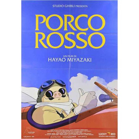 Vintage Italian 2-Foglio Porco Rosso Poster by Studio Ghibli, 1990s For Sale