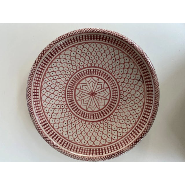 Hand painted in the traditional "Fez" style, this dark rose and cream Moroccan plate added an ethnic flavor to any...