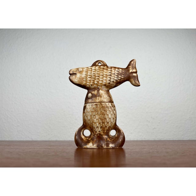 Mid-Century Modern Danish Studio Pottery Decorative Fish Hanger by Haico Nitzsche for Søholm, 1960s For Sale - Image 15 of 18