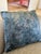 Vintage Reproduction Camelback Newly Upholstered Sofa With Coordinating Custom Blue Velvet Accent Pillows For Sale - Image 10 of 12