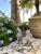 A Pair of Vintage Cast Iron Anthropomorphic Hare and Mouse Garden Statues For Sale - Image 9 of 12