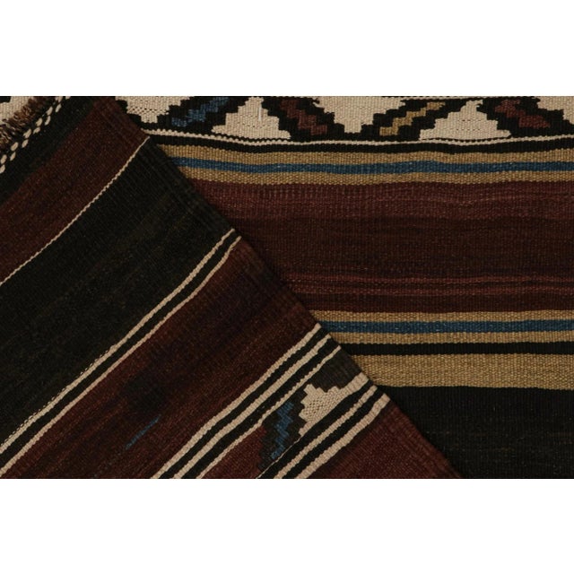 Textile 1950s Vintage Shahsavan Persian Kilim in Beige, Brown & Blue by Rug & Kilim For Sale - Image 7 of 8
