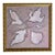 Original Botanical Leaf Painting in Gold Beaded Frame, Acrylic & Oil on Canvas, 13" X 13" by Tatiana Duperault For Sale
