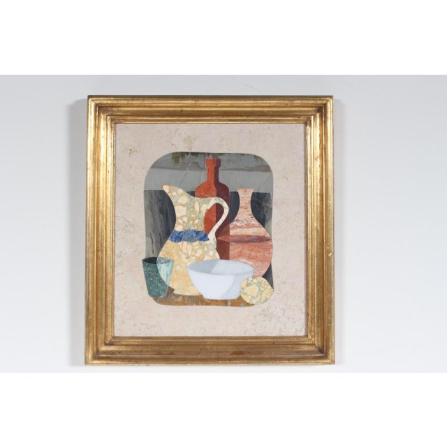 Traditional G. Ugolini Pietra Dura Framed Natural Stone Still Life Wall Art, 1950's For Sale - Image 3 of 16
