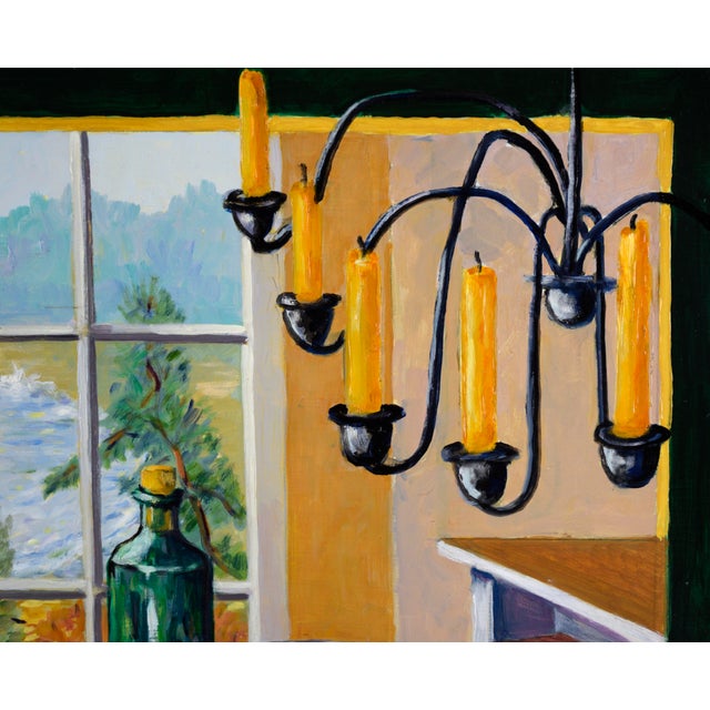 Trompe l'Oeil Still Life and Landscape in Acrylic on Masonite by Richard M. Bacon For Sale - Image 4 of 9