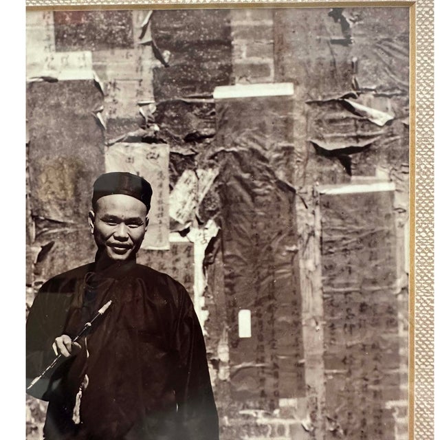Early 20th Century Framed Vintage Black-and-White Photograph of Chinese Professor For Sale - Image 5 of 11