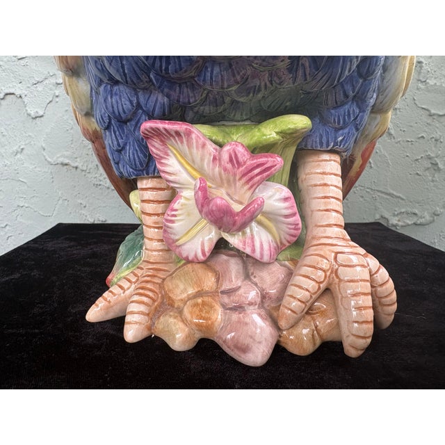 Vintage Fitz & Floyd Coq Du Village Hand Crafted Ceramic Rooster Figurine, 14” French Country Farmhouse Decor For Sale - Image 9 of 10