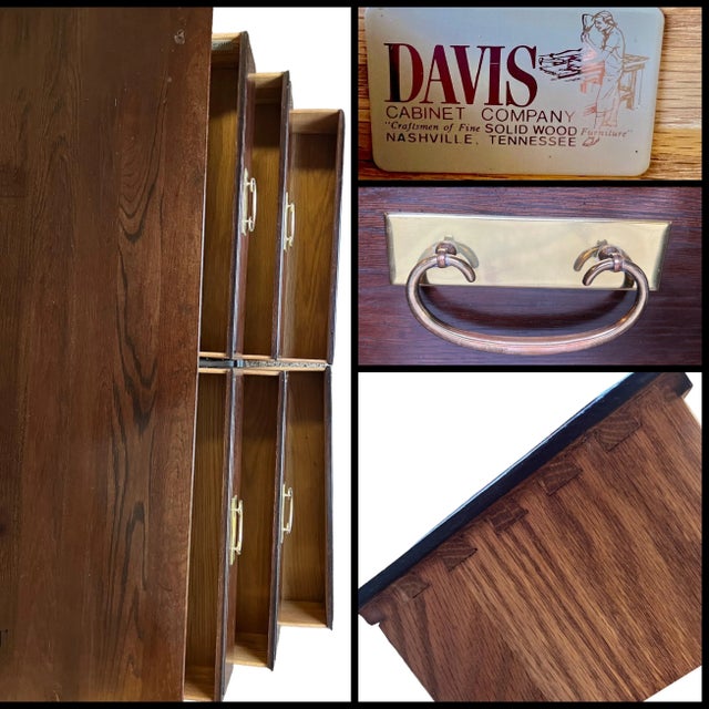 1980s Davis Cabinet Furniture Co. Bedroom Furniture Set Solid Wood - Set of 3 For Sale In Dallas - Image 6 of 10
