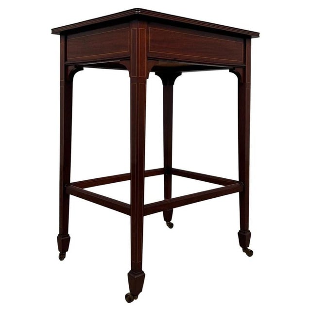 19th Century English Mahogany Side Table with Satinwood Inlay For Sale - Image 6 of 13