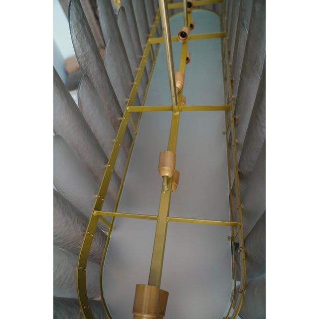 Mid-Century Murano Smoky Art Glass Rectangular Chandelier, 2000s For Sale - Image 10 of 11