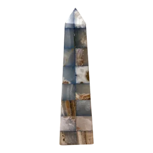 Vintage Early 20th Century Multicolored Onyx Geometric Obelisk Handmade