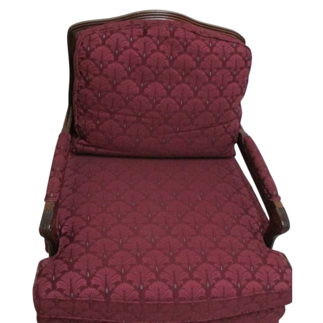 Hickory Furniture 1980s Hickory White French Country Carved Living Room Arm Lounge Chair For Sale - Image 4 of 10