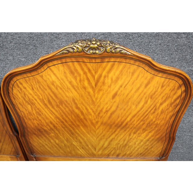 Louis XV Style Walnut & Satinwood Twin Headboards/Pair For Sale In Philadelphia - Image 6 of 7