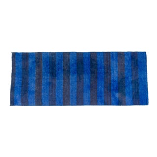 Blue Vintage Angora Wool Rug For Sale