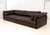 Stendig Brown Leather Three-Seat Sofa, in two parts with six cushions, with label. 26" H x 111" W x 45" D; seat: 14.5" H....