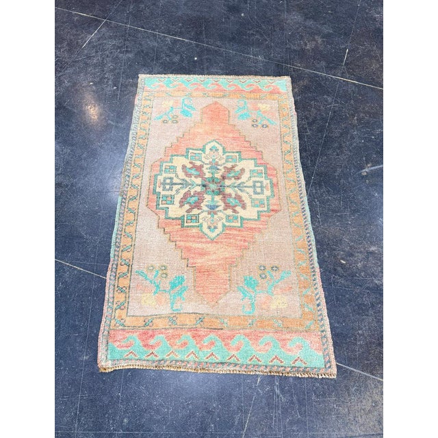 Turkish Mini Rug Oriental Hand Knotted Vintage Rug 1'9" x 3' #17924 Explore a curated collection of hallway runners, wool...