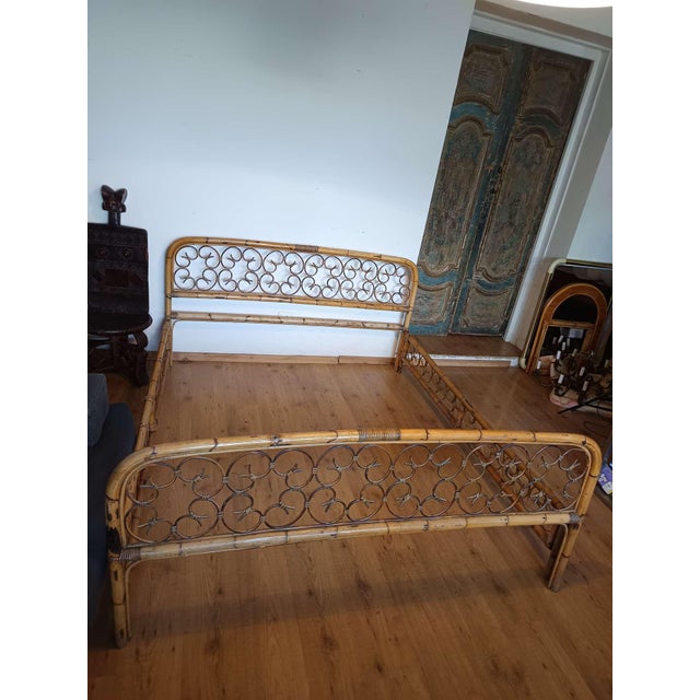 Mid-Century Bamboo Bed, 1960s For Sale - Image 10 of 11