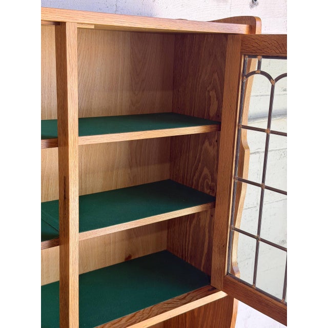 Vintage Oak Hutch Cabinet With Glass Door Denmark 1970s For Sale - Image 10 of 10