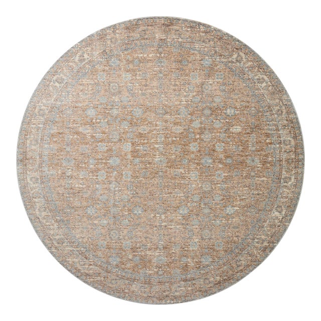 Angela Rose x Loloi Blake Rug Sand / Sky 5'-3" x 5'-3" Round Area Rug For Sale