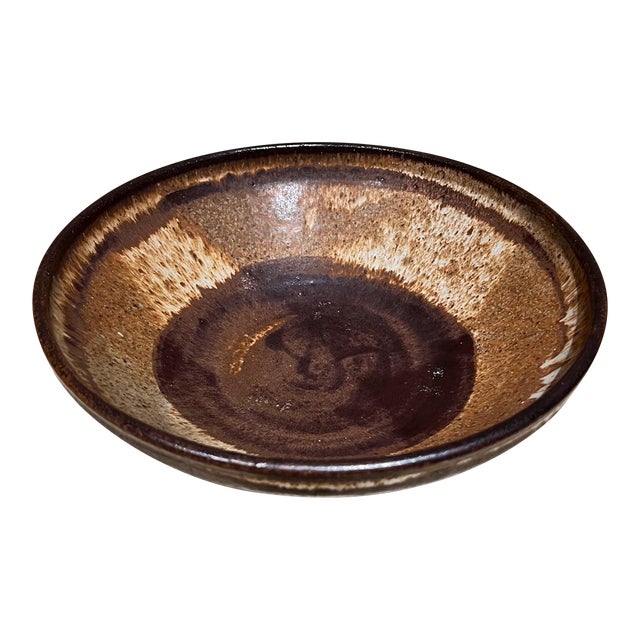 1970s Studio Art Pottery Modernist Serving Bowl For Sale