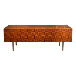 Vintage Teak Marquetry Sideboard, 1960s For Sale