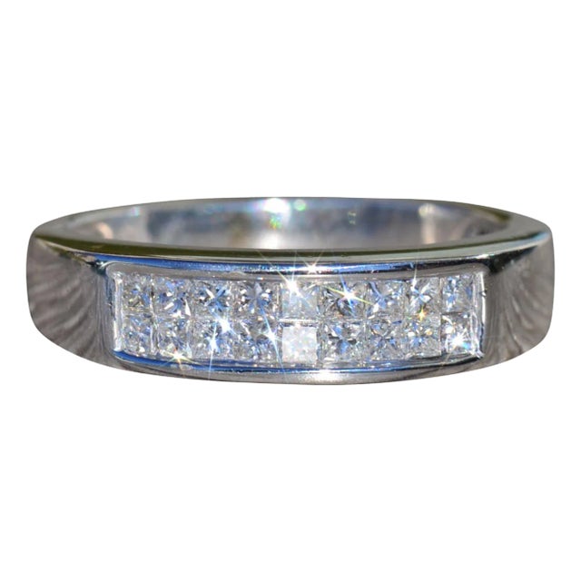 The Triana: Ladies 14K White Gold Wedding Band set with 0.36 CTW Diamonds For Sale
