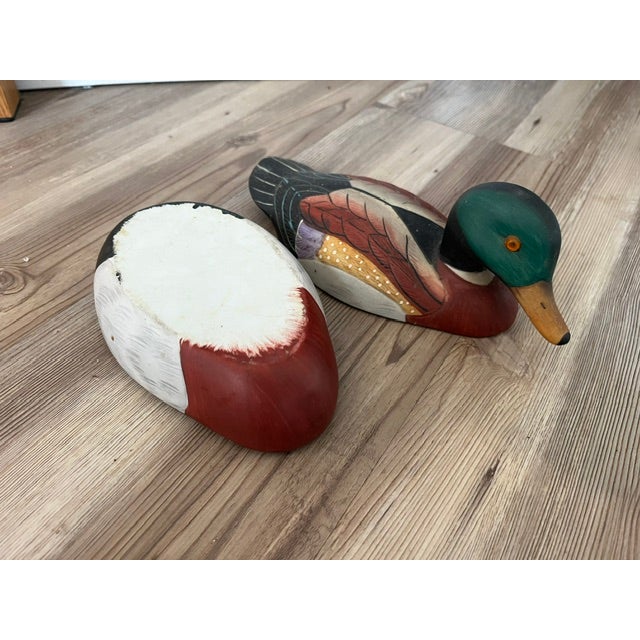 American Vintage Ceramic Hand Painted Mallard Duck Trinket Box For Sale - Image 3 of 10