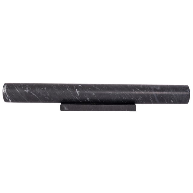 Modern Artifacts Trading Company 12" Straight Rolling Pin with Marble Stand in Black For Sale - Image 3 of 3