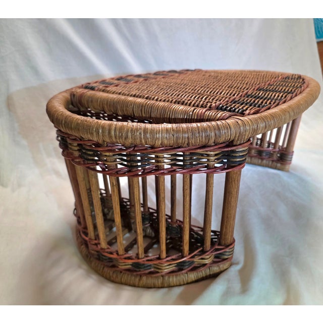 Boho Chic Vintage Boho-Chic Mid-Century Wicker and Rattan Bed Tray/Lap Desk For Sale - Image 3 of 8
