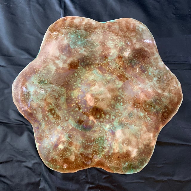 Victorian English Victorian Majolica Oyster Plate Lilac and Blue Circa 1890 For Sale - Image 3 of 4
