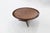 Vintage brutalist copper and wood round coffee table 1970s Vintage wood and copper round coffee table with a brutalist...