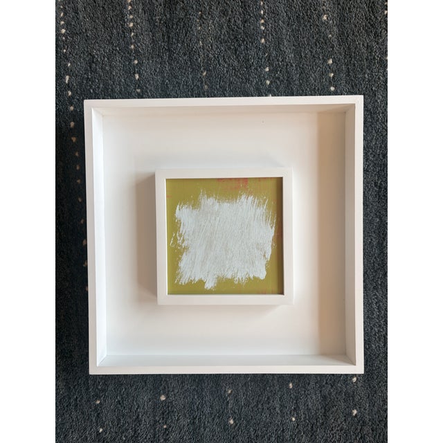 Acrylic on 6 x 6 cradled wood panel, framed in a duo style white wooden frame, 13 x 13 x 1.5. Also pairs well with its...