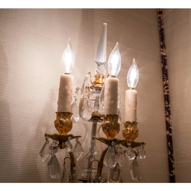 Metal Pair of Vintage 19th Century Gold Gilt Bronze Lighted Wall Sconces For Sale - Image 7 of 12