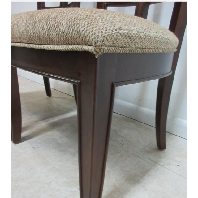 Wood Pair Stanley Furniture Window Back Dining Room Side Chairs For Sale - Image 7 of 11