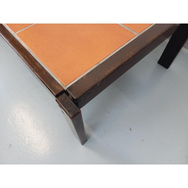 1960s Vintage Coffee Table in Dark Wood and Ceramic from Vallauris, 1960s For Sale - Image 5 of 18