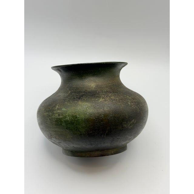 Antique Unmarked Bronze Vase With Natural Patina For Sale - Image 4 of 5