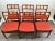 Danish Mid-Century Modern Teak Dining Chairs w Rust Red Dotted Upholstery, Set of 6 This handsome set of six Danish mid-...