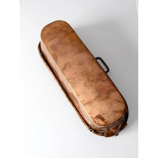 Metal Antique Copper Fish Kettle or Poissoniere For Sale - Image 7 of 13