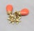 Mid-Century Modern Vintage 1960s Signed Trifari Asian Style Faux-Coral Drop Clip Earrings- 2 Pieces For Sale - Image 3 of 9