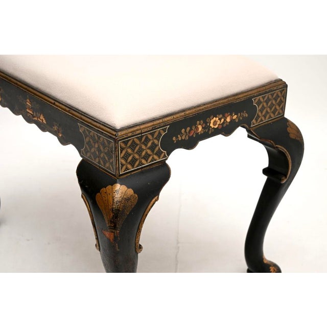 Antique Lacquered Chinoiserie Stool, 1900 For Sale - Image 6 of 11