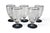 Black Set 5 Vintage Black Footed & Rimmed Etched Crystal Glass Stemware Juice Glasses. 1930s For Sale - Image 8 of 8