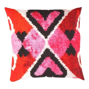 Multi Color Decorative Accent Ikat Pillow