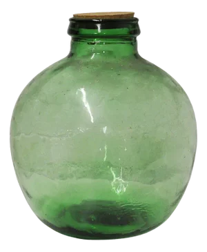 Green Glass Bottle from Viresa, 1970s