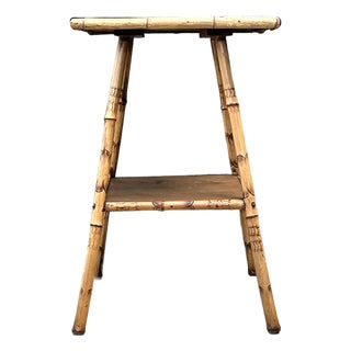 Vintage Bamboo Side Table For Sale