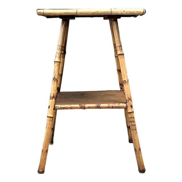 Vintage Bamboo Side Table For Sale