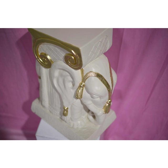 White Vintage Ceramic Elephant Tables a Pair - Newly Refinished For Sale - Image 8 of 10