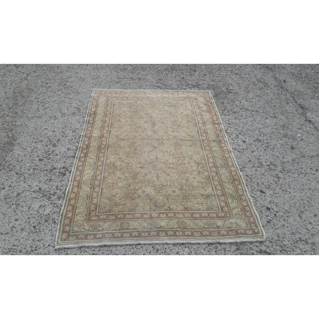 Hand Wowen Wool Turkish Rug, Rug,Vintage Rug,Beatifull Color Combination Turkish Retro Rug, Home Decor 3'10"x 5'11", Ft For Sale - Image 12 of 12