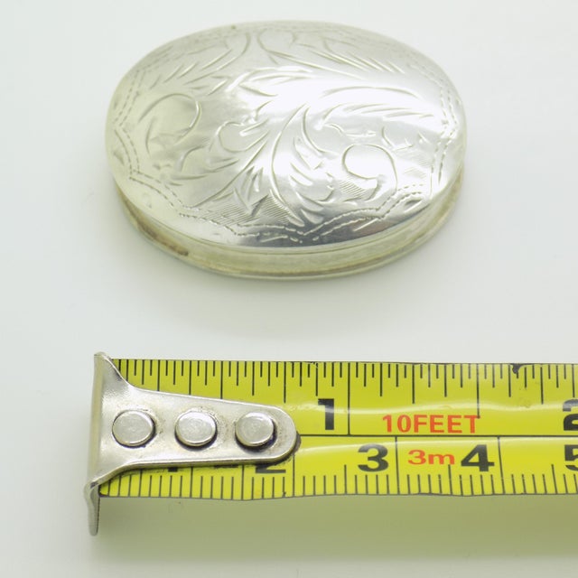 Vintage Italian Sterling Silver 925 Chiseled Oval Trinket Box by Gardenia Preziosi, 1980s For Sale - Image 13 of 14