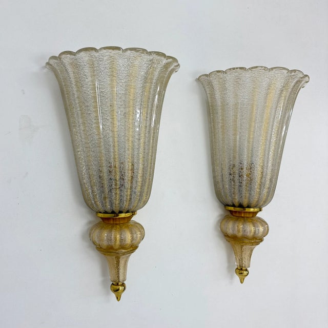 Wall Lamps Sconce Murano Glass from Barovier & Toso, 1970s, Set of 2 For Sale - Image 12 of 18