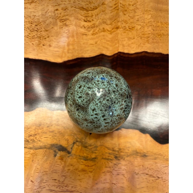 1990s Hand Painted Glazed Splash Ceramic Spheres - Set of 6 Assorted Sizes For Sale In New York - Image 6 of 6